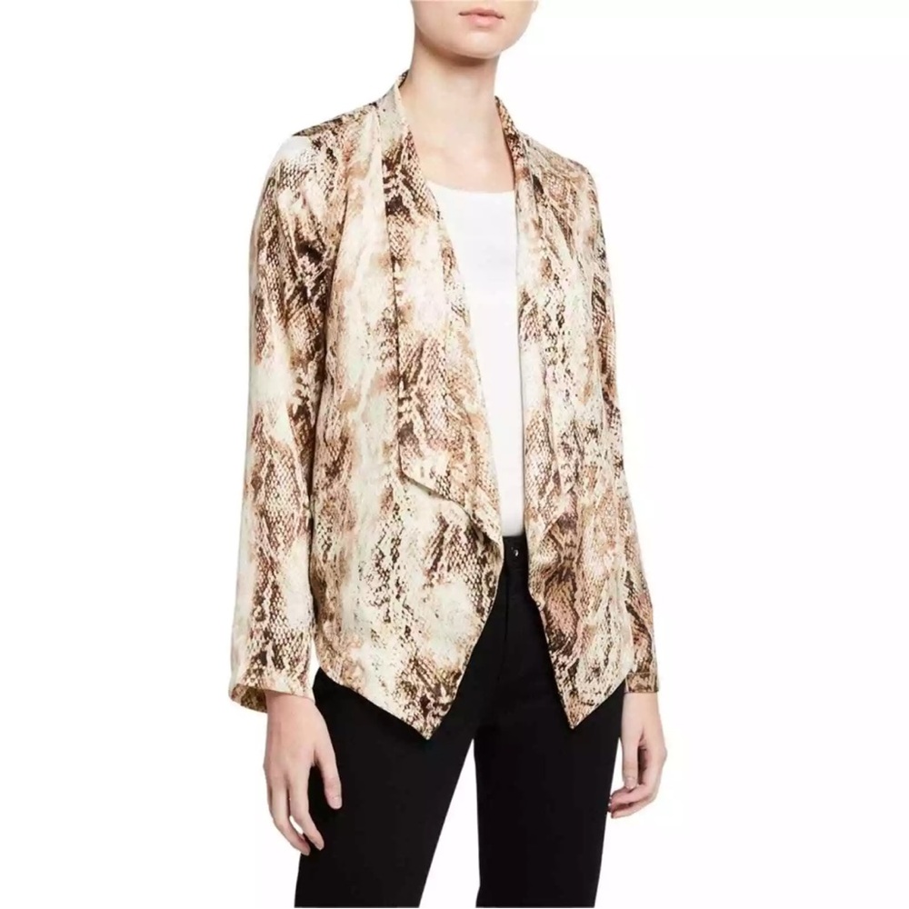 LUMIE Snake-Print Open-Front Thin Jacket XS